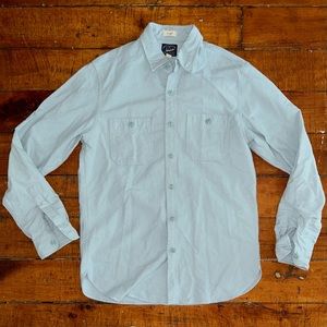 Light blue J Crew heavy wool button down